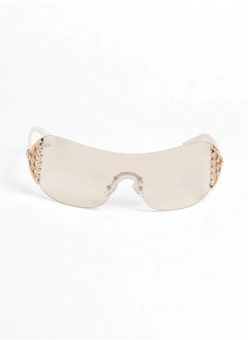 Haute Sauce The Bling Wrap Sunglasses - Daisy White