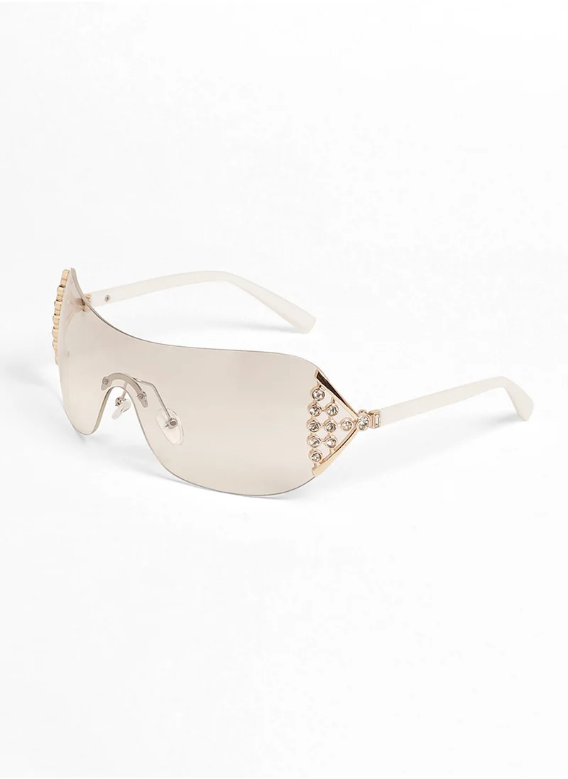 Haute Sauce The Bling Wrap Sunglasses - Daisy White