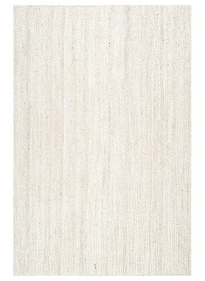 HANDPICKED FURNITURE - Jute Wool And Cotton White Rectangular Carpet Ultra Soft Area Carpets For Bed Room Living Room And Dining Room Anti-Slip Floor Carpets Easy To Clean Made In Turkey 300X400Cm - Image 1