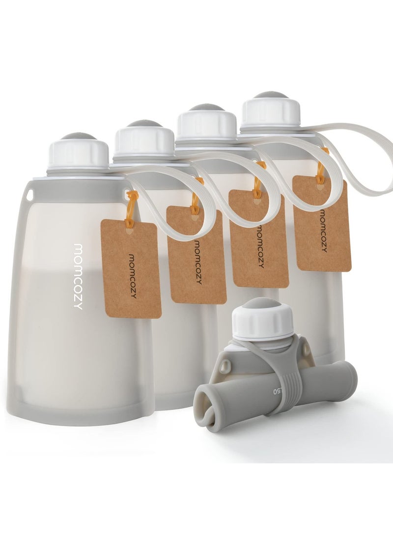 Momcozy - Silicone Breast Milk Bags, Reusable Breastmilk Bags for Breastfeeding, 250ml Breast Milk Saver, Leakproof Milk Freezer Storing Pouches, BPA Free - Image 1