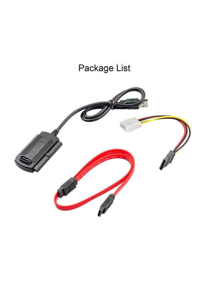 كابل محوّل من SATA Drive إلى USB 2.0 من 3 قطع أسود/أحمر - Image 3