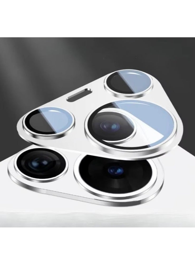 Camera Lens Protector for Huawei Pura 80 Pro/Pura 80 Pro+, Full Coverage 9H Tempered Glass Ring Cover, Matte Metal Plate, Case Friendly(White) - Image 1