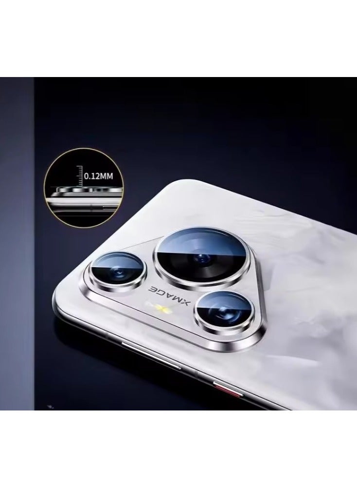 Camera Lens Protector for Huawei Pura 80 Pro/Pura 80 Pro+, Full Coverage 9H Tempered Glass Ring Cover, Matte Metal Plate, Case Friendly(White) - Image 4