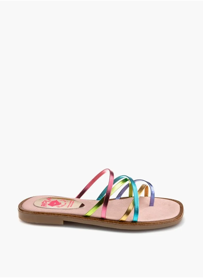 Pablosky Girls Slip-On Cross Strap Sandals