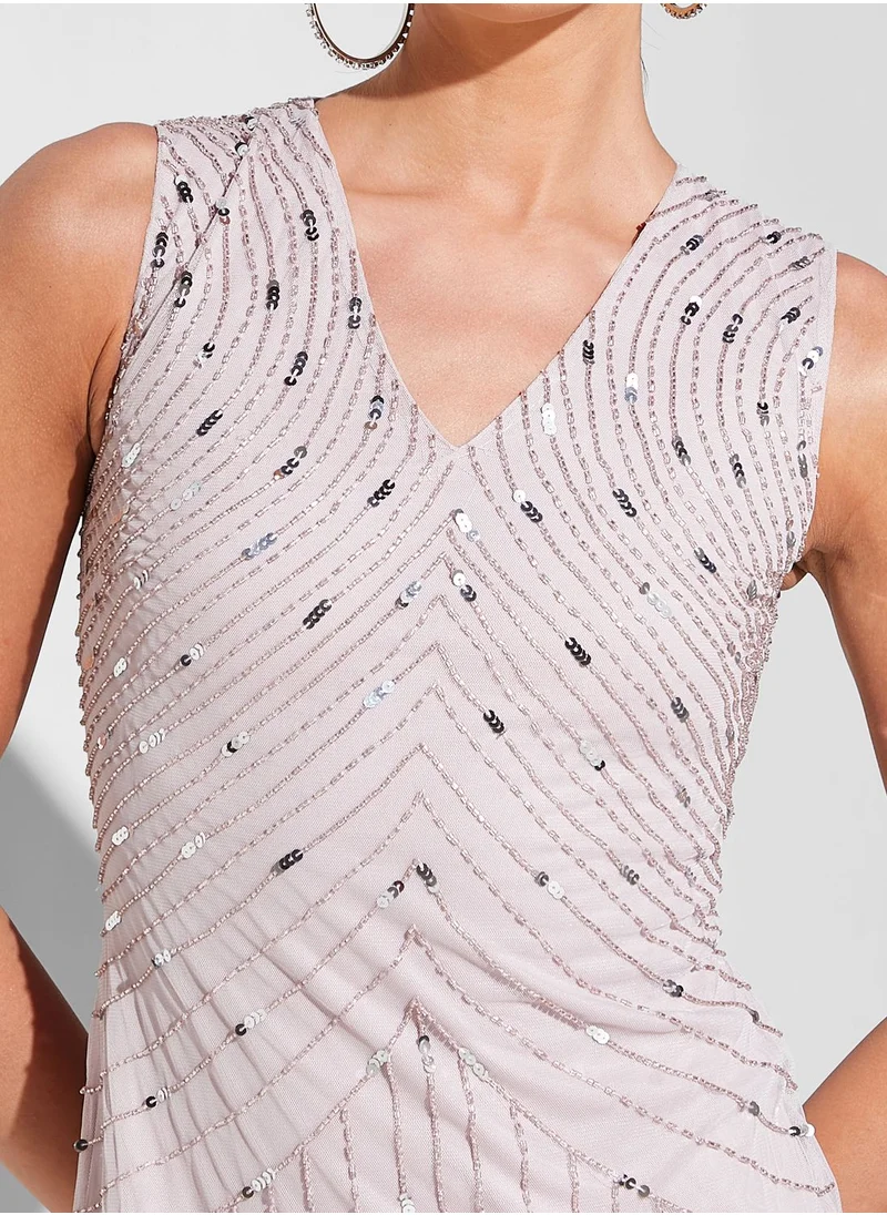 Namshi x Hadia Ghaleb Embellished Mini Dress