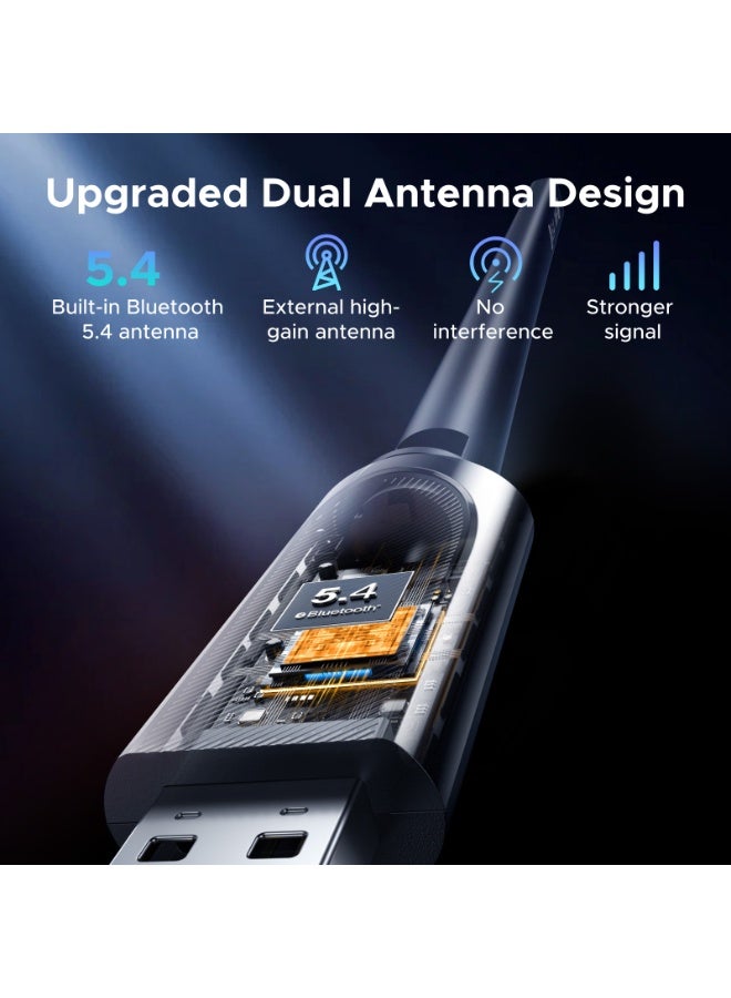 يو جرين محول UGREEN AX900 WiFi 6 بلوتوث 5.4 مزدوج النطاق (5GHz 900Mbps، 2.4GHz 287Mbps)، هوائي عالي الكسب 6dBi، محول شبكة لاسلكية لسطح المكتب/الكمبيوتر المحمول، متوافق مع ويندوز 10/11 - Image 4