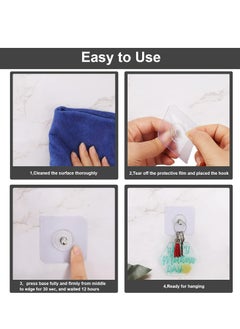 Oasisgalore Screw Nail  Free Sticker Hook for Wall, 2-in-1 Self-Adhesive Hooks  for Kitchen, Bathroom, (20 Pcs, White, 16mm)  - Image 3