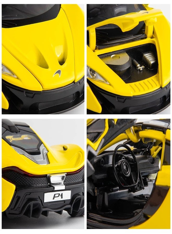 TONIRY Scale Exclusive Alloy Metal Pull Back Die-cast Car Model with Sound Light Mini Auto Toy for Kids Metal Model Toy Car with Sound and Light (1:32 Scale MCLAREAN P1- Yellow) - Image 5