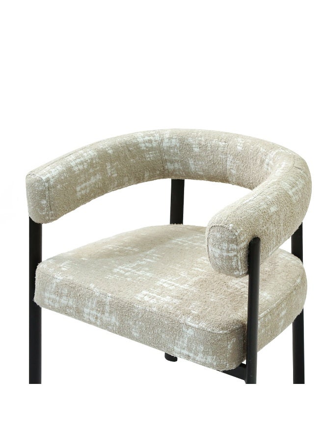 VANITY LIVING Dining Chairs Set of 2 – Cream & White Upholstered Fabric Seats with Dark Bronze Metal Legs – Elegant Accent Chairs for Dining Room, Kitchen, Lounge – Modern & Comfortable Design - Image 3