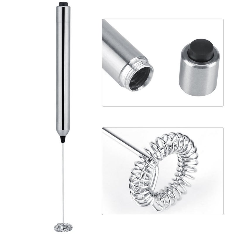 Handheld Milk Frother Stainless Steel Wand For Coffee Lattes Hot Chocolate - Image 4
