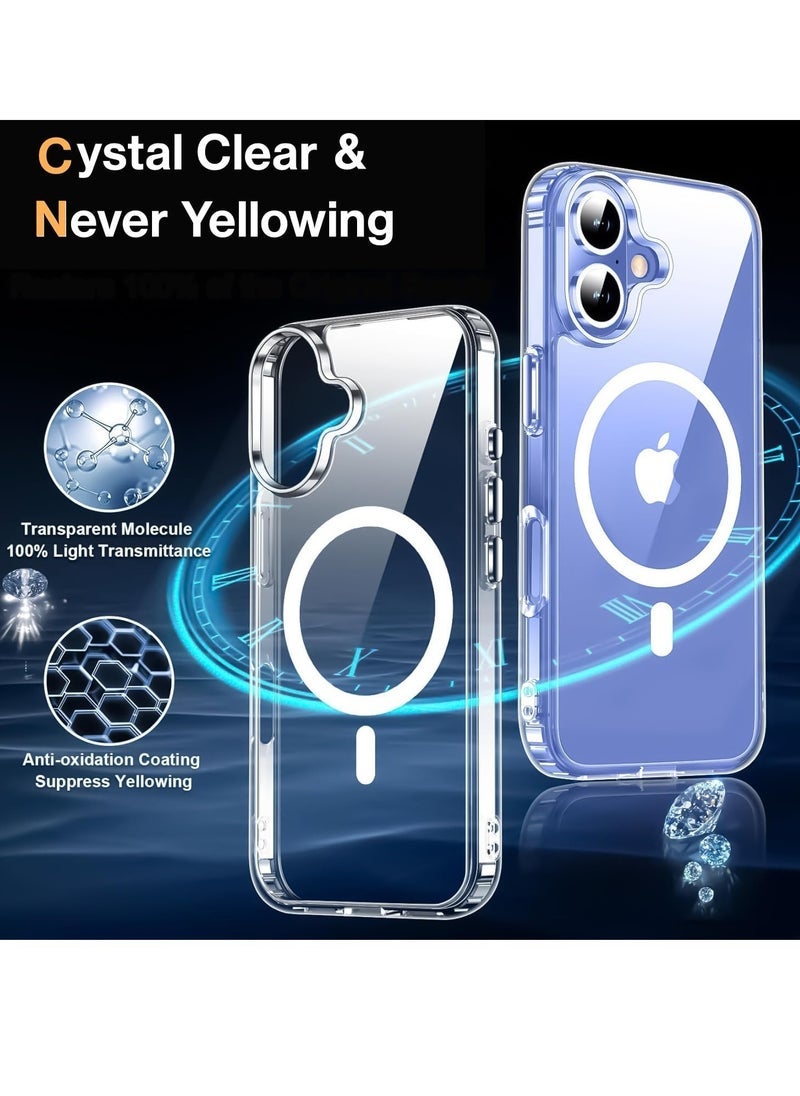 Gravity iPhone 16 Case - Clear with Screen Protector & Camera Lens Protector, Slim MagSafe-Compatible Shockproof Silicone TPU Bumper & Hard PC Cover - Image 4