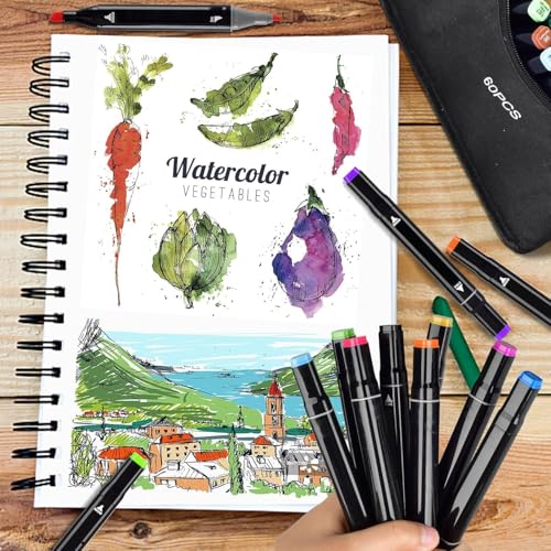 Corslet Combo 48 + 12 Dual-Tip Alcohol Marker Pens – Fine & Broad Art Markers for Drawing, Sketching & Coloring | Vibrant Permanent Artist Markers with Carry Case for Adults & Kids - Image 5