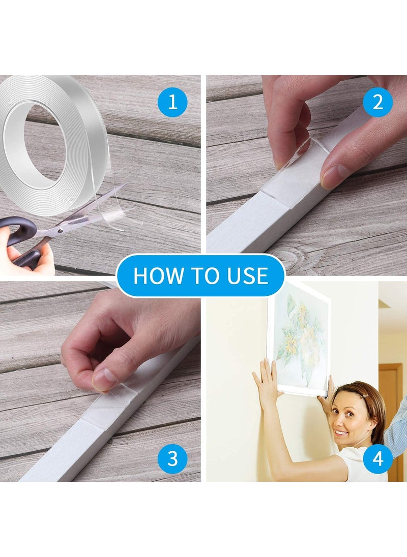 STOLENBAND - Stolenband Double Sided Tape Heavy Duty (3 Meter), Multipurpose Removable Mounting Adhesive Strips Gel Grip Wall Tape, Washable Traceless Carpet Mat Poster Tape For Home (Transparent). - Image 1