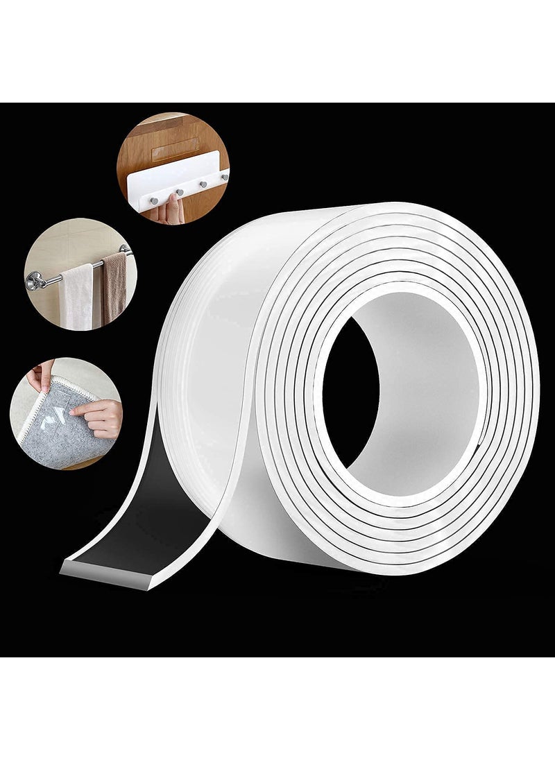 STOLENBAND - Stolenband Double Sided Tape Heavy Duty (3 Meter), Multipurpose Removable Mounting Adhesive Strips Gel Grip Wall Tape, Washable Traceless Carpet Mat Poster Tape For Home (Transparent). - Image 1