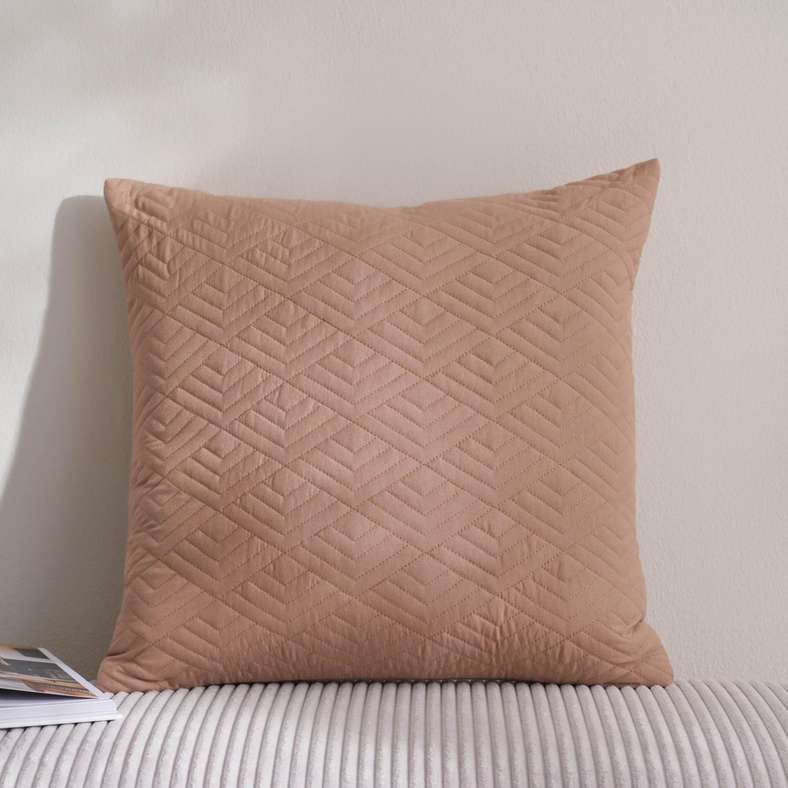 Blair Quilted Cushion Cover 45x45cm - Beige