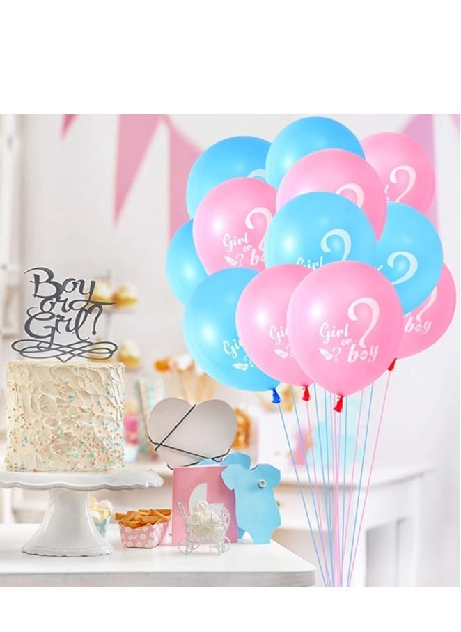 XIYU 15 -Piece Baby Gender Reveal Balloons, 12 Inch Boy or Girl Balloons Decoration for Boy or Girl Baby Shower Gender Reveal Party Supplies Decoration Kit - Image 3