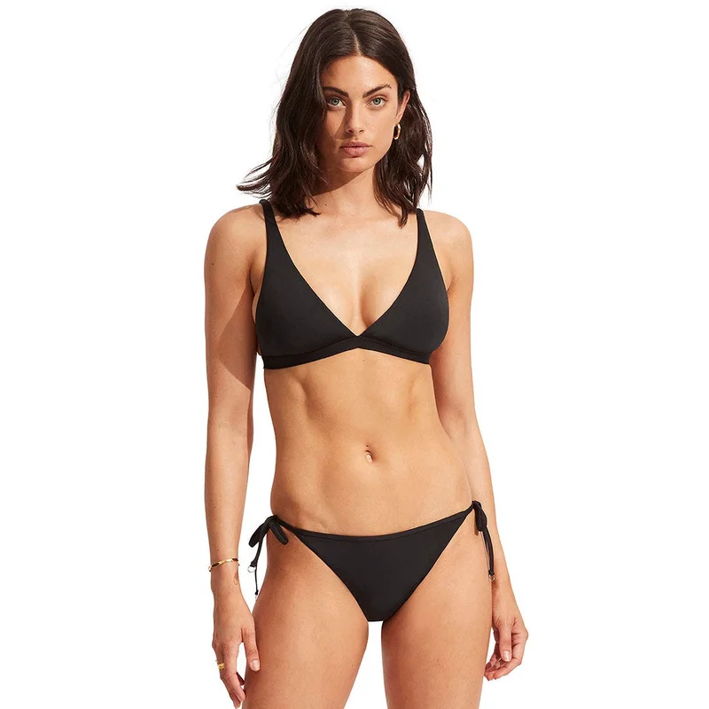 Seafolly  Seafolly Collective Hipster Tie Side Bikini Bottom - Black - 8 for Women | Best Price UAE