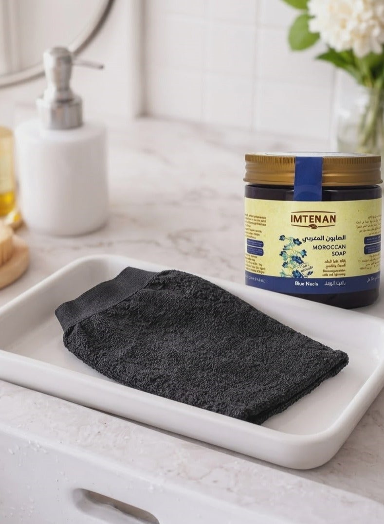 Royal Moroccan Bath Set - Imtenan Blue Nila Soap with Clara Loofah - Image 4