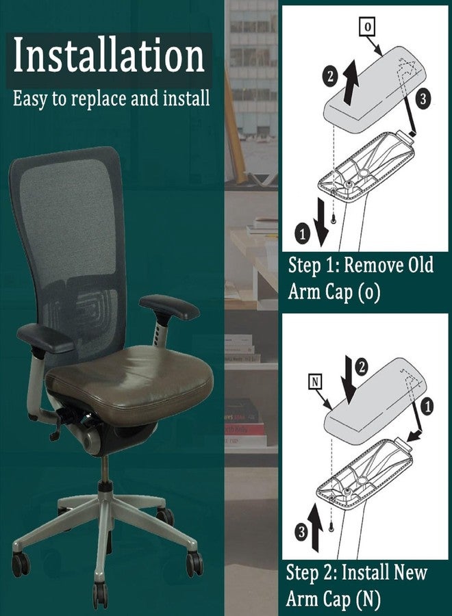 HYEJDRV Chair Armrest Replacement, Arm Pad Caps Replacement for Haworth Zody Office Chair 1 Pair (Black) - Image 5