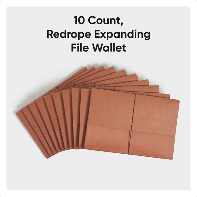 Smead Redrope Expanding File Wallet, Expanding File Organizer, Accordion Folder for Documents, Flap/Cord Closure, 5-1/4" Expansion, Tear-Resistant, Legal Size, 10 per Box (71111) - Image 2
