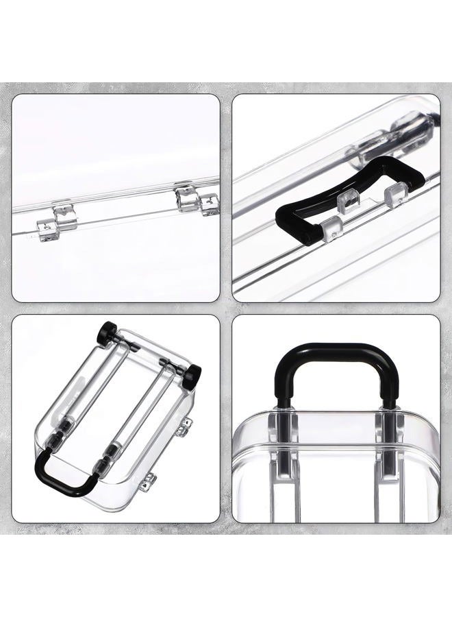 Ylapagne 12 PCS Mini Luggage Storage Box, Plastic Transparent Cubes Travel Suitcase with Wheel Candy Jewelry Display Covers Case Wedding Bride Gift Packaging Boxes for Party Favors (Black) - Image 5