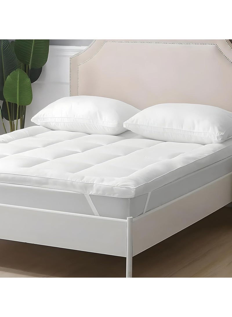 Comfy واقي مرتبة ناعم مملوء بألياف القطن المريحة 180 × 200 سم أبيض - Image 1