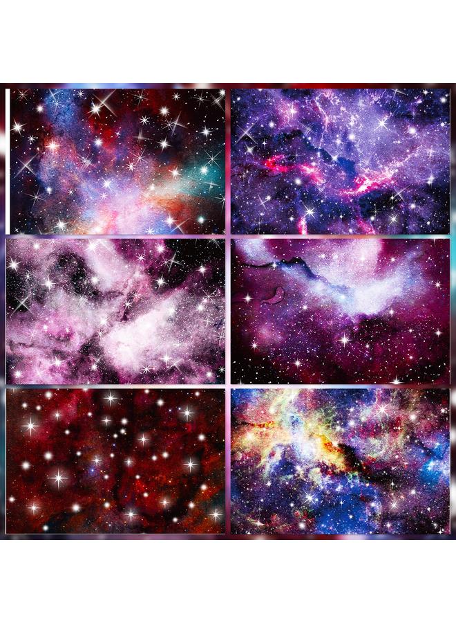 Bluejw 12 Sheets/pack DIY Photo Album Scrapbook Paper Hand Account Pink Galaxy Material Paper Background Paper 6 Inch Pattern Paper - Image 3