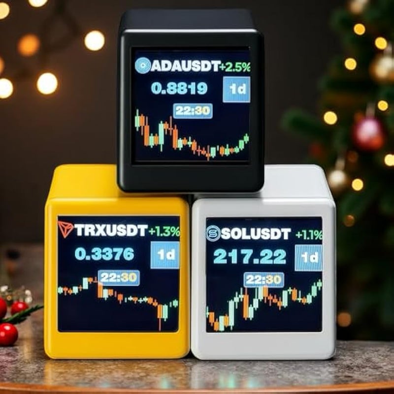 أنكوفو Real-Time Bitcoin & Crypto Stock Ticker with Gold Price Tracking, Digital Clock with Weather, Temperature and Humidity Display, US Market Data, Creative Gift for Husband, Boyfriend or Women - Image 4