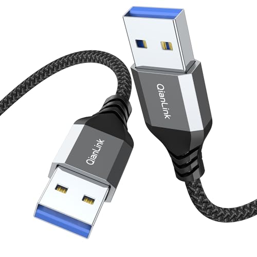 QianLink USB to USB Cable, (3.3ft) 5 Gbps USB 3.0 A to A Male Cable, Compatible for Hard Drive Enclosures, DVD Player, Laptop Cooler and More (Grey) - Image 1