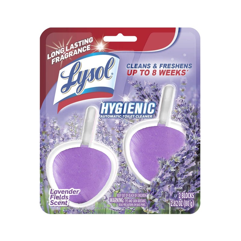 Lysol Automatic In-The-Bowl Toilet Cleaner, Cleans and Freshens Toilet Bowl, Lavender Fields Scent, 2ct - Image 1