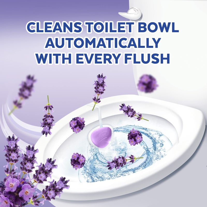 Lysol Automatic In-The-Bowl Toilet Cleaner, Cleans and Freshens Toilet Bowl, Lavender Fields Scent, 2ct - Image 2
