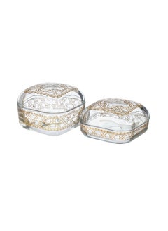 byblos A set of 2 canisters with a laser-cut glass lid for cheese and butter and  multi-use  - Image 3