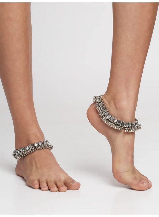 YouBella Jewellery German Silver Plated Stylish Handmade Anklets for Girls and Women (Style 2) - Image 2