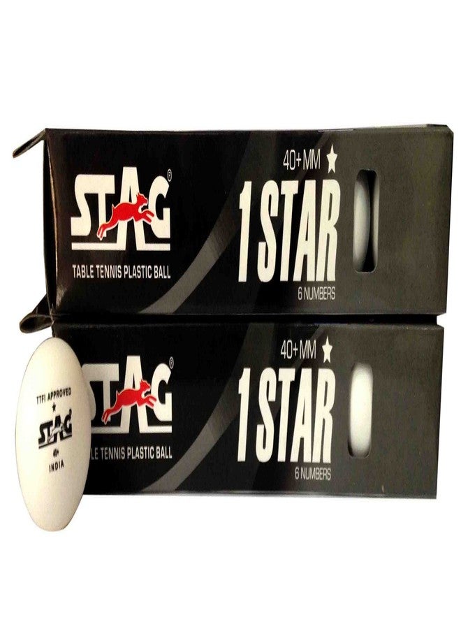 Stag One Star Plastic Table Tennis Ball, 40mm Pack of 12 (White) - Image 4