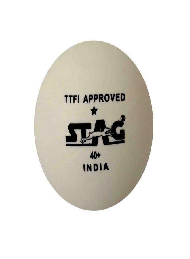 Stag One Star Plastic Table Tennis Ball, 40mm Pack of 12 (White) - Image 1