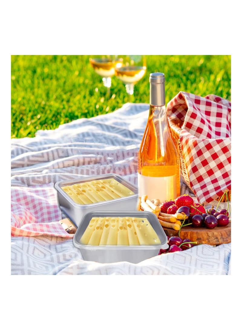 SOLARAE Stainless Steel Cheese Storage Containers with Lids, Lunch Meat Container for Refrigerator, Airtight Deli Meat Storage Box, Preserves Cheese's Freshness and Flavor, Oven/Dishwsher/Freezer Safe, 2Pcs - Image 5