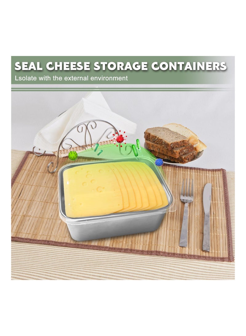 SOLARAE Stainless Steel Cheese Storage Containers with Lids, Lunch Meat Container for Refrigerator, Airtight Deli Meat Storage Box, Preserves Cheese's Freshness and Flavor, Oven/Dishwsher/Freezer Safe, 2Pcs - Image 2