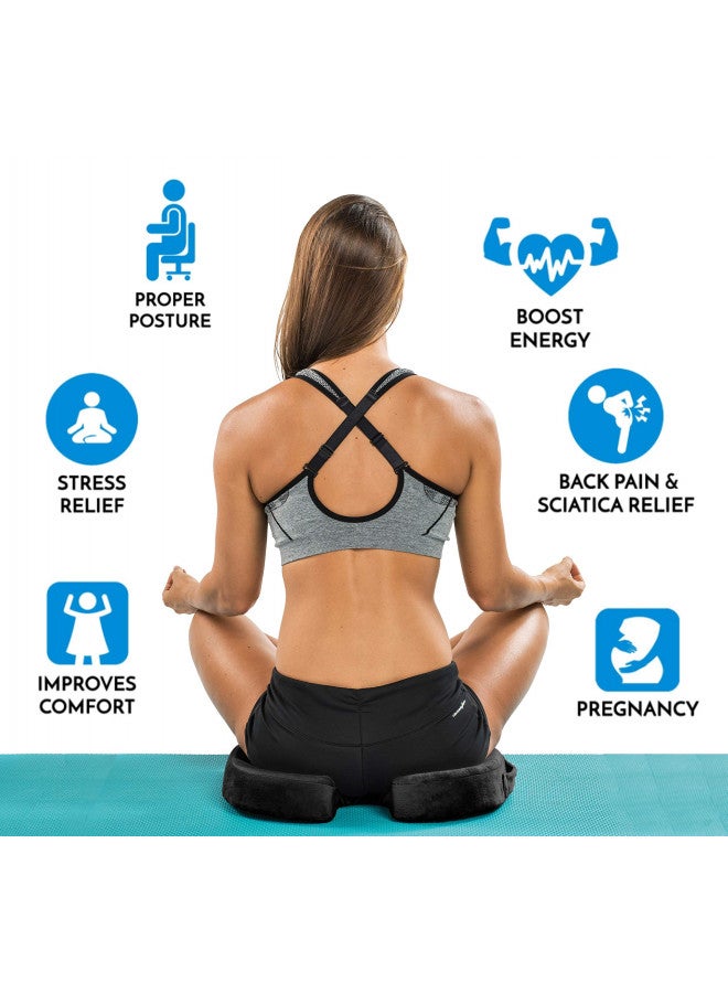 ComfiLife Premium Comfort Seat Cushion - Non-Slip Orthopedic 100% Memory Foam Coccyx Cushion for Tailbone Pain - Cushion for Office Chair Car Seat - Back Pain & Sciatica Relief (Black) - Image 3