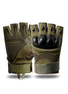 Cool Baby Style Men's Road Cycling Gloves Outdoor Sports Half Finger Non-slip Camping Cycling Gloves Carbon Fiber Gloves Green  - Image 1