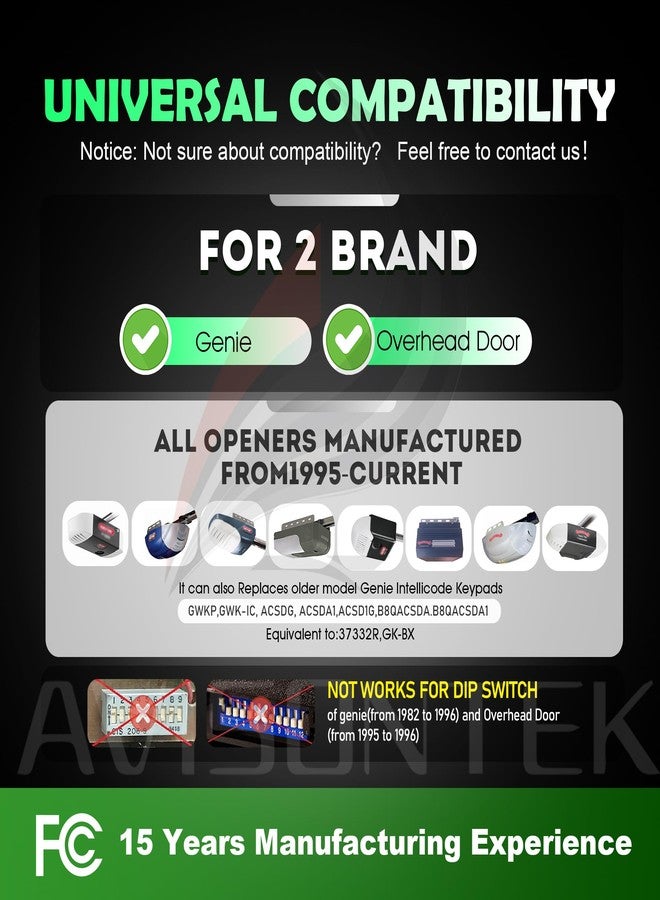 Avisontek 1 for OKP-BX Overhead Door Garage Door Opener Keypad 3-Year-Warranty - Image 2