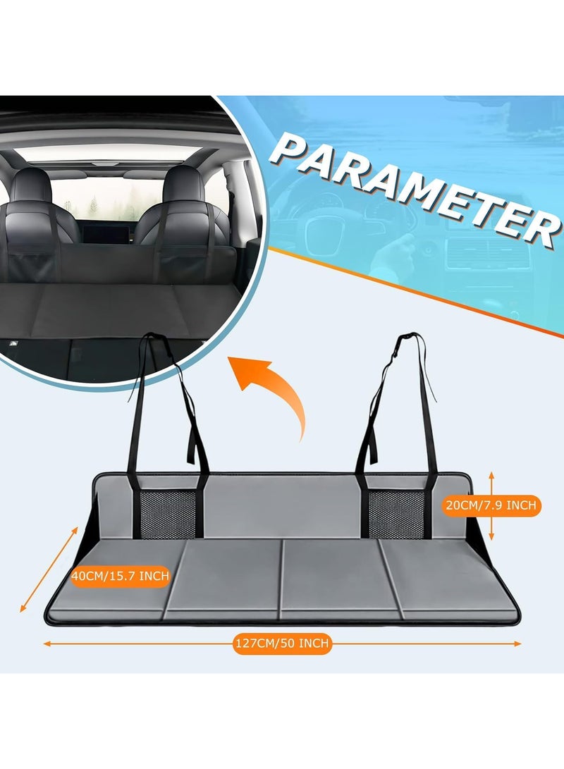 AUTOYSUR Car Back Seat Mattress Extension Plate,Foldable Car Back Seat Extender,Car Back Seat Extender, Increase Travel Trunk Space and Car Bed Camping Space for Car,grey - Image 2