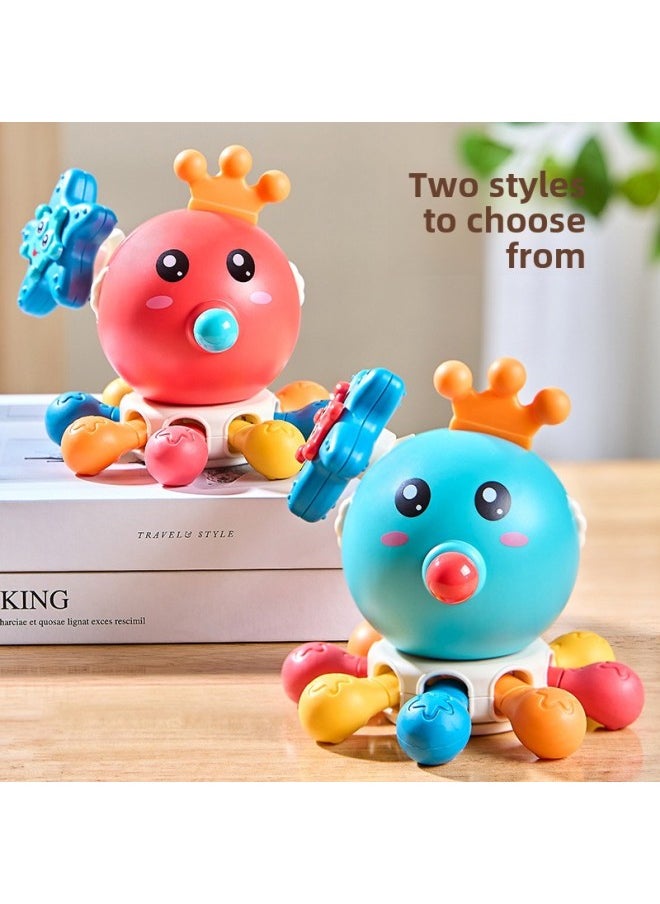 Generic - Beiying Baby Spinning Octopus Puzzle Fun Finger Octopus Turn Turn Music Early Education Press Lala Music-Color:Teether Octopus Spinner-red - Image 1