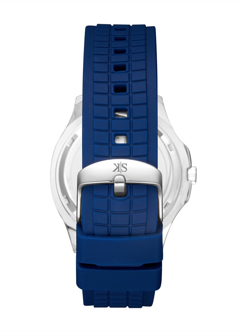 KENNETH SCOTT Kenneth Scott Men's Watch, Analog Display and Silicone Strap - K24014-SSNN, Blue  - Image 3