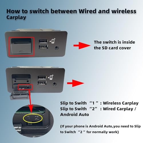 Dasbecan TypeC Wireless Mazda Apple Carplay and Android Auto Retrofit Kit Compatible with Mazda 236CX3CX5CX9MX5 20152020 TK78669U0C Adapter Only Support Wireless Carplay NO Android Auto - Image 3