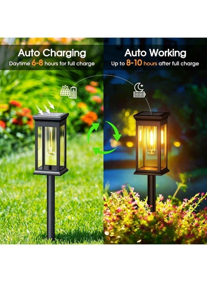 2 Pack,Solar Lights for Outdoor Garden, Decorative Light Solar Garden Lights, IP65 Waterproof, Auto On/Off LED Solar Lamp for Garden Paths, Patio, Lawn - Image 2