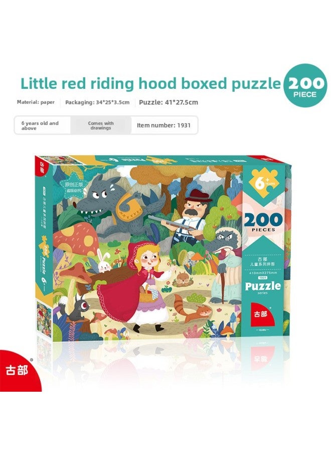 Ancient Original Cute Interesting Illustration Children's 200 Piece Jigsaw Puzzle Gift Beneficial Intelligence Development Early Education Toys-Color:Fairy Little Red Riding Hood 200 1931 - Image 1