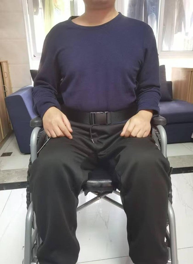 حزام أمان واحد للكراسي المتحركة، حزام مقعد قابل للتعديل، حزام عالمي مزود بإبزيم، قابل للتعديل، مضاد للسقوط، طويل جدًا - مناسب لمنع انزلاق الحزام، حزام كرسي طبي، حزام لكبار السن وذوي الاحتياجات الخاصة (أسود) - Image 4