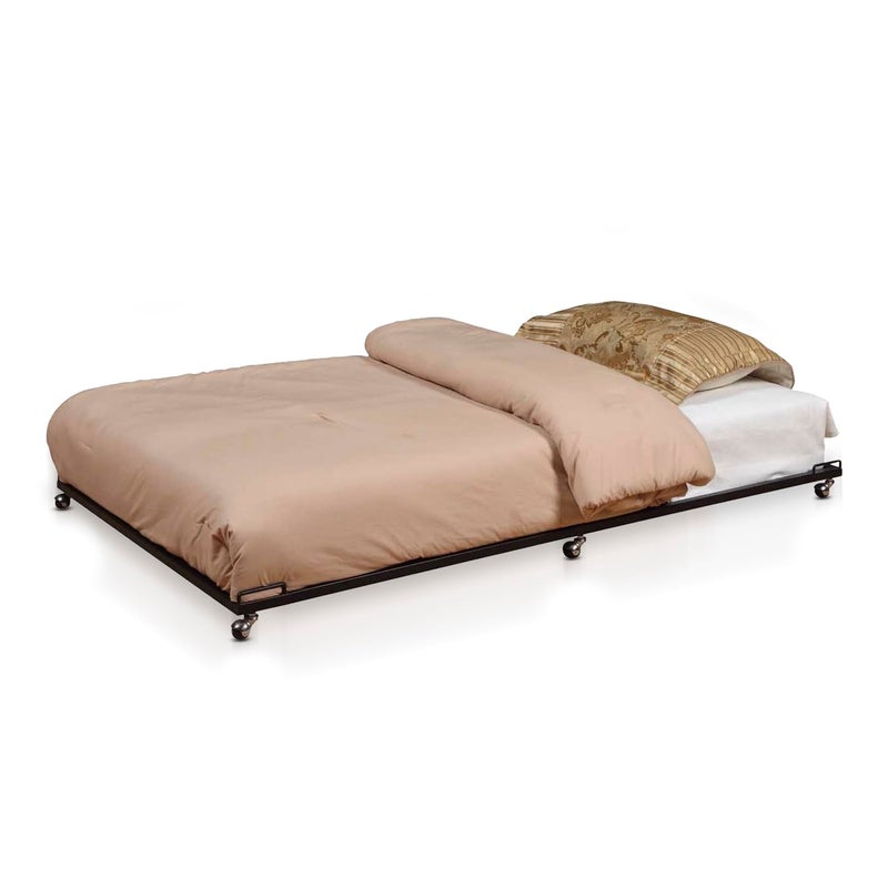 2K Furniture Designs 2K Furniture Designs  Twin Size Black Metal Roll Out Trundle Bed Frame for Daybed