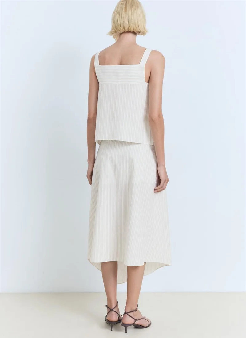 MANGO Striped Strapless Top