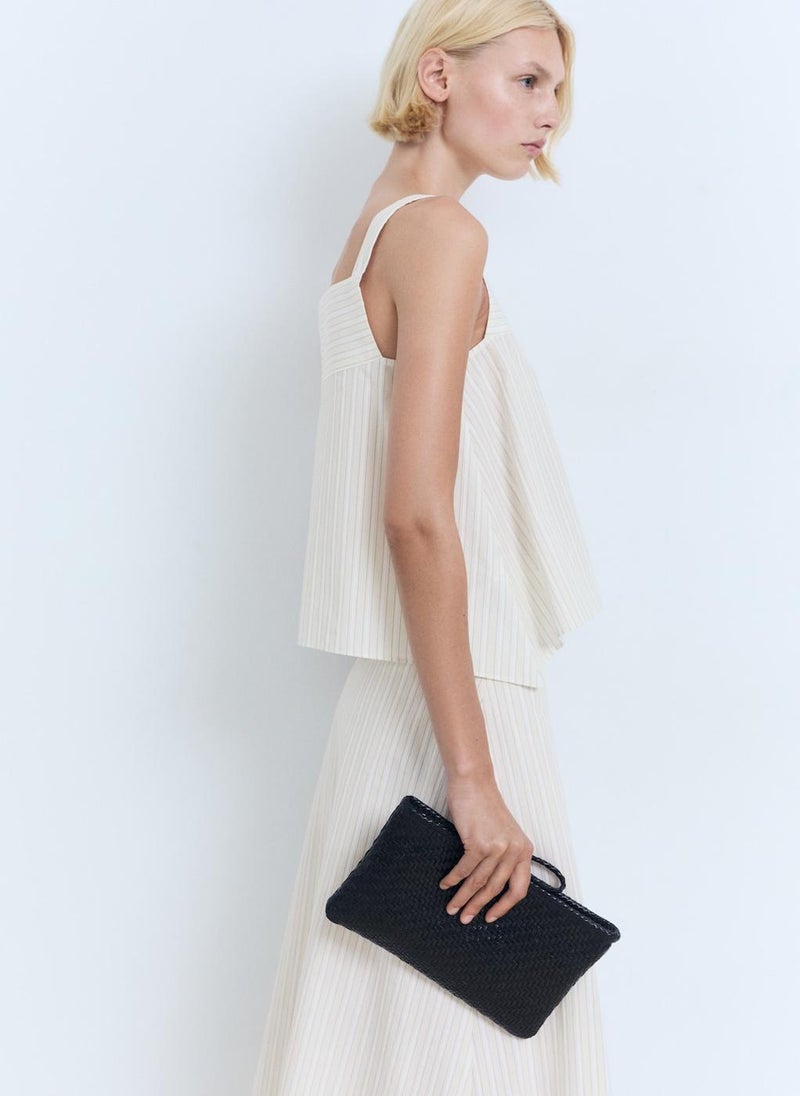MANGO Striped Strapless Top  - Image 3